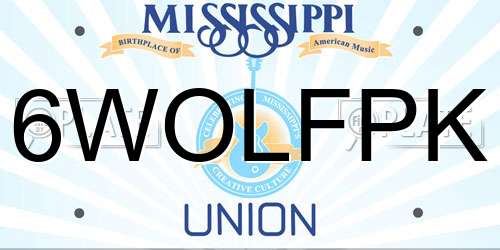 6WOLFPK Mississippi License Plate