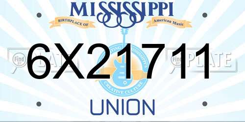 6X21711 Mississippi License Plate