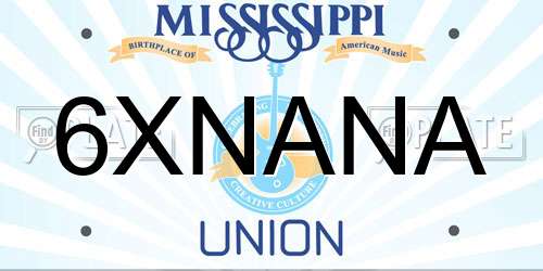 6XNANA Mississippi License Plate