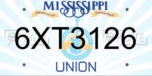 6XT3126 Mississippi License Plate