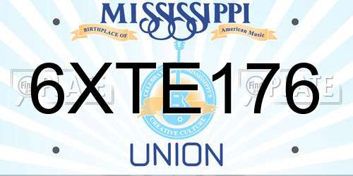 6XTE176 Mississippi License Plate