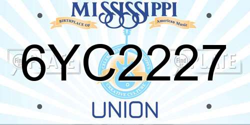 6YC2227 Mississippi License Plate