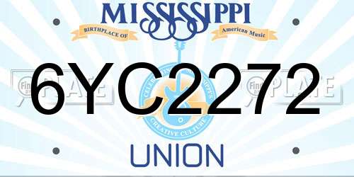 6YC2272 Mississippi License Plate