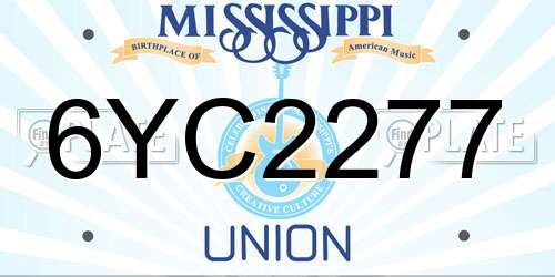 6YC2277 Mississippi License Plate