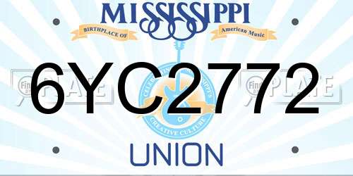 6YC2772 Mississippi License Plate