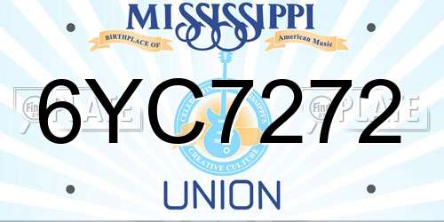 6YC7272 Mississippi License Plate