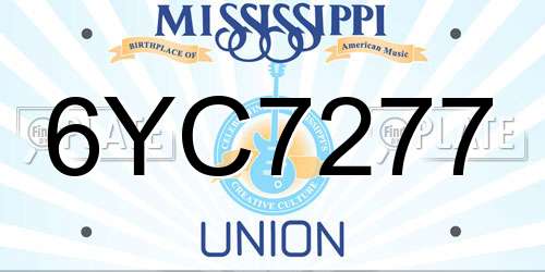 6YC7277 Mississippi License Plate