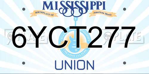 6YCT277 Mississippi License Plate
