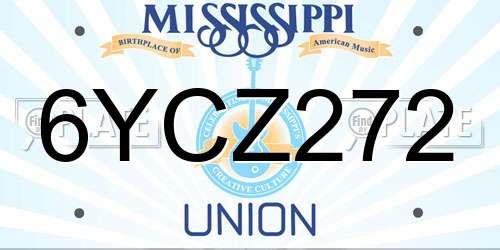 6YCZ272 Mississippi License Plate
