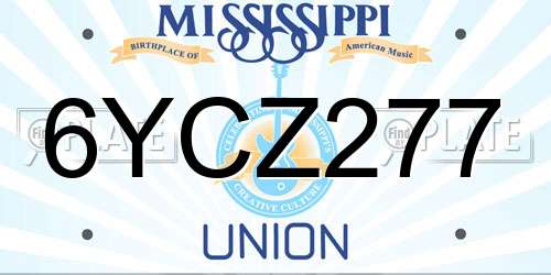 6YCZ277 Mississippi License Plate