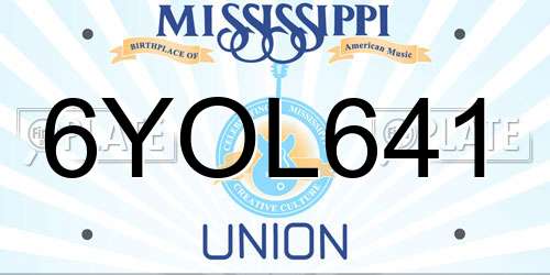 6YOL641 Mississippi License Plate