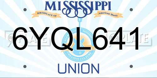6YQL641 Mississippi License Plate