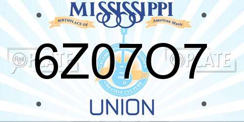 6Z07O7 Mississippi License Plate