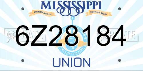 6Z28184 Mississippi License Plate