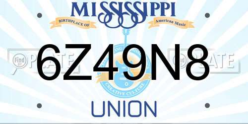6Z49N8 Mississippi License Plate