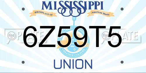 6Z59T5 Mississippi License Plate