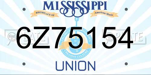 6Z75154 Mississippi License Plate