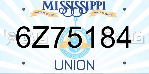 6Z75184 Mississippi License Plate