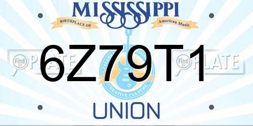 6Z79T1 Mississippi License Plate
