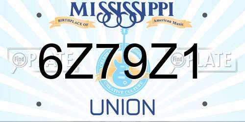 6Z79Z1 Mississippi License Plate