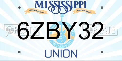 6ZBY32 Mississippi License Plate