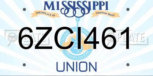 6ZCI461 Mississippi License Plate