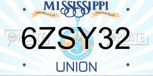 6ZSY32 Mississippi License Plate