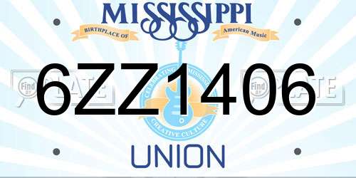 6ZZ1406 Mississippi License Plate