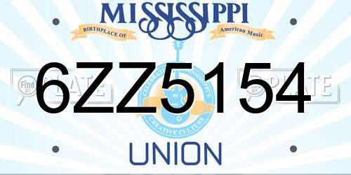 6ZZ5154 Mississippi License Plate