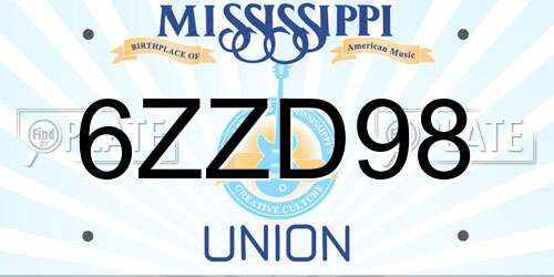 6ZZD98 Mississippi License Plate