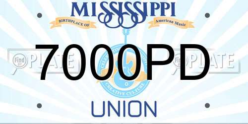 7000PD Mississippi License Plate