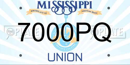7000PQ Mississippi License Plate