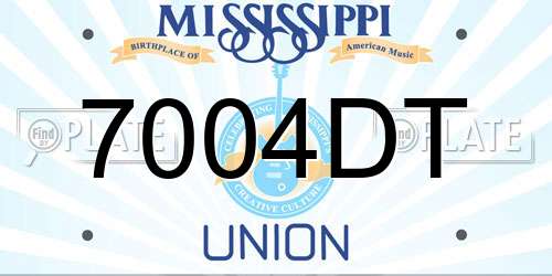 7004DT Mississippi License Plate
