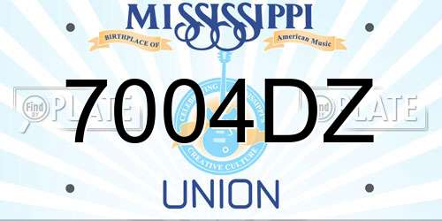 7004DZ Mississippi License Plate