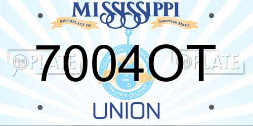 7004OT Mississippi License Plate