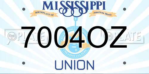 7004OZ Mississippi License Plate