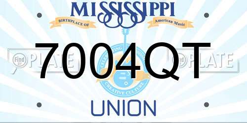7004QT Mississippi License Plate