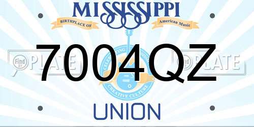 7004QZ Mississippi License Plate
