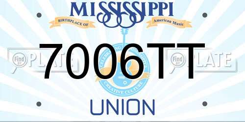 7006TT Mississippi License Plate