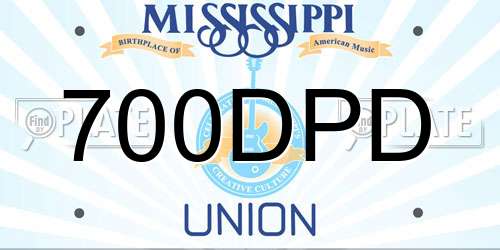 700DPD Mississippi License Plate