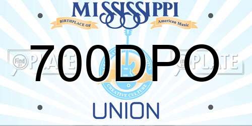 700DPO Mississippi License Plate