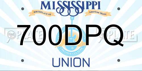 700DPQ Mississippi License Plate