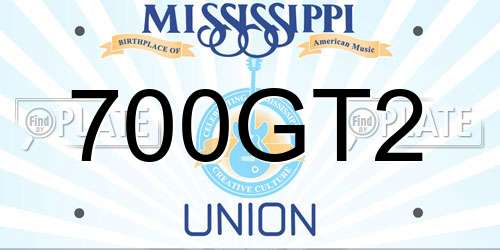 700GT2 Mississippi License Plate