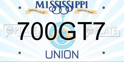 700GT7 Mississippi License Plate