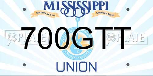 700GTT Mississippi License Plate