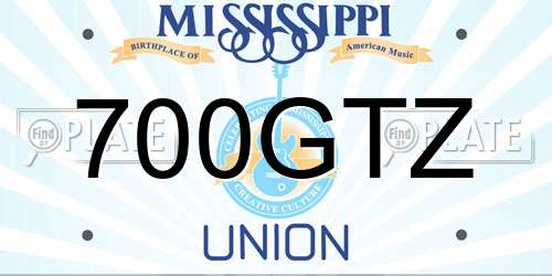 700GTZ Mississippi License Plate
