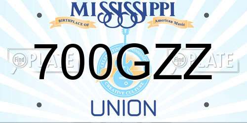 700GZZ Mississippi License Plate