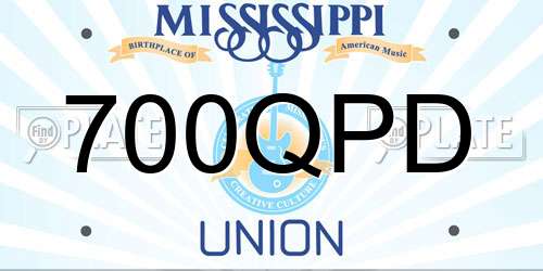 700QPD Mississippi License Plate