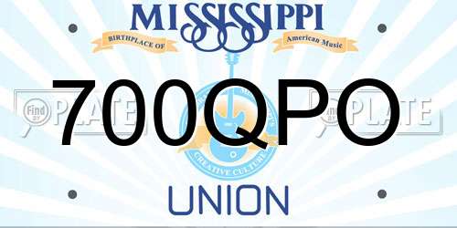 700QPO Mississippi License Plate