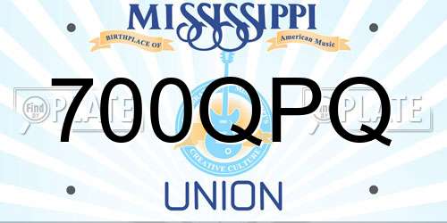 700QPQ Mississippi License Plate